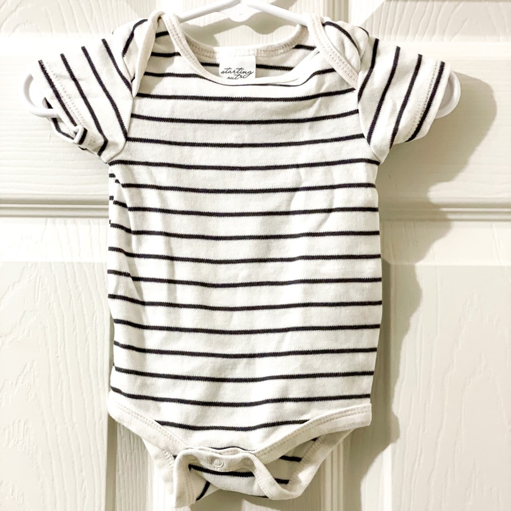 B&W Striped Onesie - Brand New